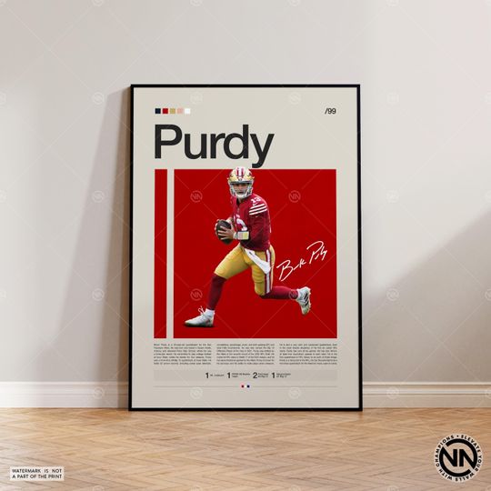 Brock Purdy Poster, San Francisco 49ers Poster, football Poster, Sports Poster, football Fans, Football Poster, football Wall Art, Sports Bedroom Posters