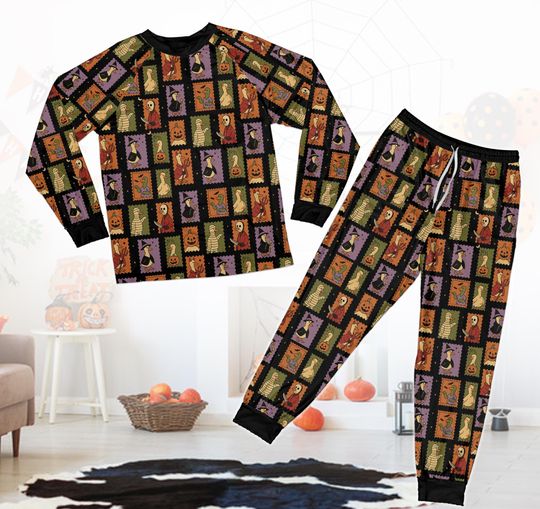Family Halloween Pajamas Set, Cute Goose Pumpkin Ghost PJs, Matching Fall Sleepwear Outfit for Spooky Season, Spooky Family Matching Pjs