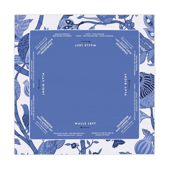 Elegant Blue Indian Design Mahjong Mat - Enhance Your Mahjong Experience with Style and Comfort