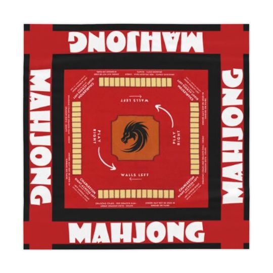 Bold Red Mahjong Mat - Perfect for Mahjong Enthusiasts and Game Night Lovers