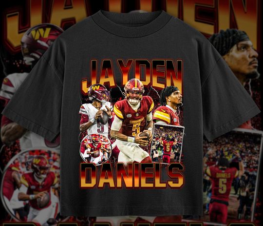 Vintage 90s Jayden Daniels Shirt, Retro Graphic Bootleg 90s Rap Tee, Washington Commanders Fan Gift