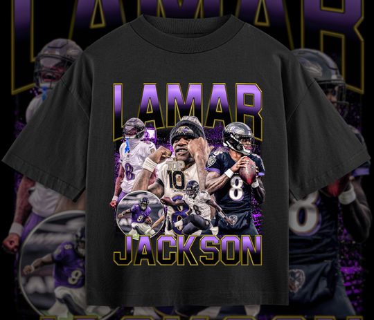 Vintage 90s Lamar Jackson Shirt, Retro Graphic Bootleg 90s Rap Tee, Baltimore Ravens Fan Gift