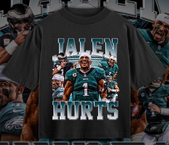 Vintage 90s Jalen Hurts Shirt, Retro Graphic Bootleg 90s Rap Tee, Eagles Fan Gift