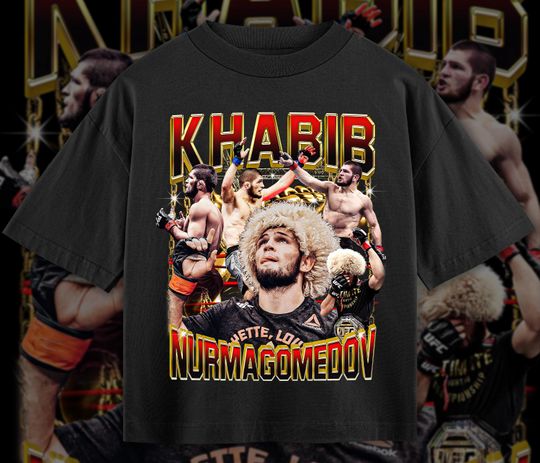 Khabib Nurmagomedov Vintage T-Shirt, Bootleg 90s Rap Tee, UFC MMA Fighter Gift For Woman and Man Unisex T-Shirt