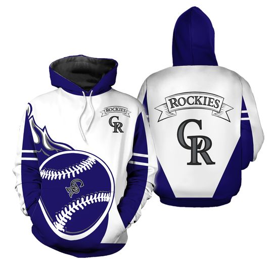 Colorado Rockies Hoodies Flame Balls Premium Hoodie 3D All Over Printed S-5XL