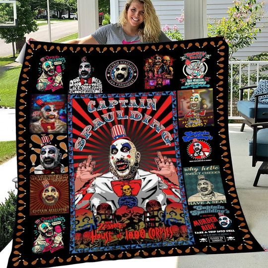 House of 1000 Corpses Blanket | Captain Spaulding  Blanket | Horror Movie Blanket for Bed Couch Sofa