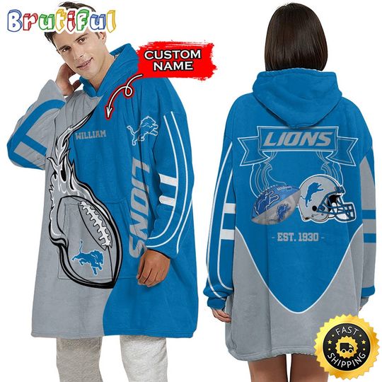 Personalized football Detroit Lions Blanket Hoodie Unisex Hoodie For Football Fans