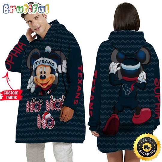 Personalized football Houston Texans Blanket Hoodie Mickey Unisex Hoodie