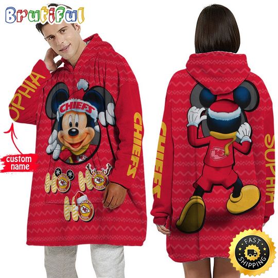 Personalized football Kansas City Chiefs Blanket Hoodie Mickey Unisex Hoodie