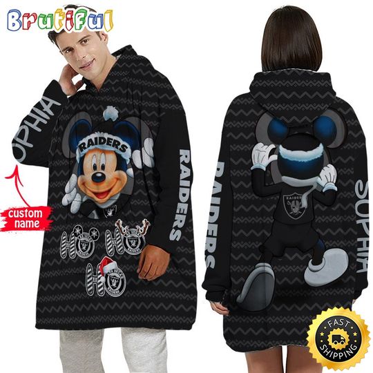 Personalized football Las Vegas Raiders Blanket Hoodie Mickey Unisex Hoodie