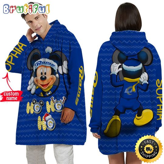 Personalized football Los Angeles Rams Blanket Hoodie Mickey Unisex Hoodie