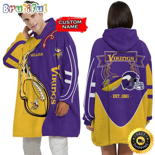 Personalized football Minnesota Vikings Blanket Hoodie Unisex Hoodie For Football Fans