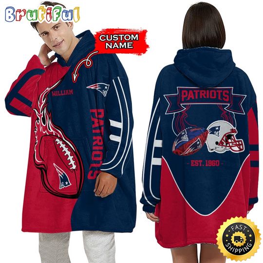 Personalized football New England Patriots Blanket Hoodie Unisex Hoodie For Football Fans