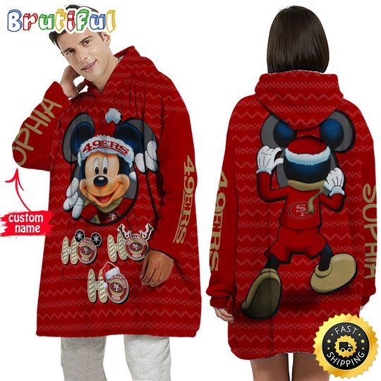 Personalized football San Francisco 49ers Blanket Hoodie Mickey Unisex Hoodie