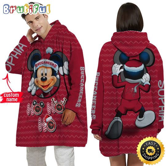 Personalized football Tampa Bay Buccaneers Blanket Hoodie Mickey Unisex Hoodie