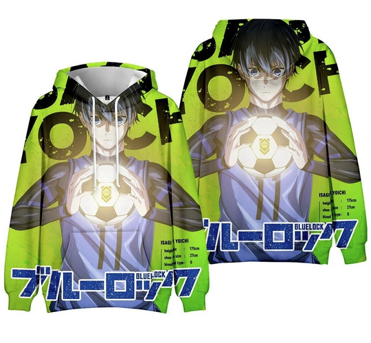 Anime Hoodie Blue Lock Manga Unisex Pullover Sweatshirt