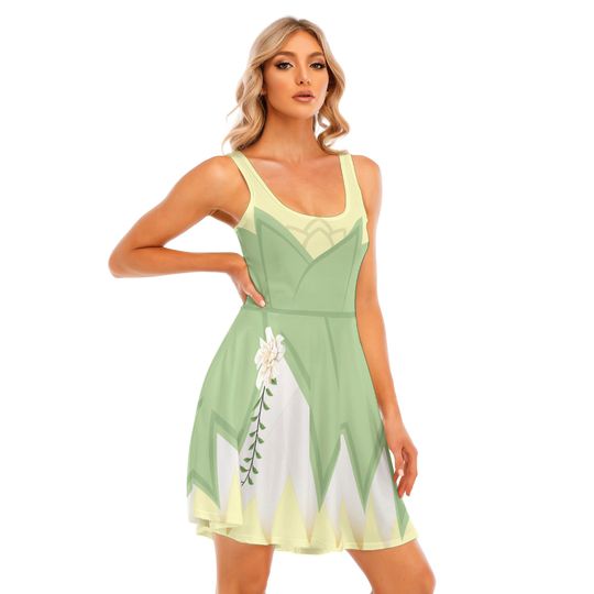 Womens Princess Tiana Dress Adult Disney skater running marathon outfit idea skirt princess and the frog
