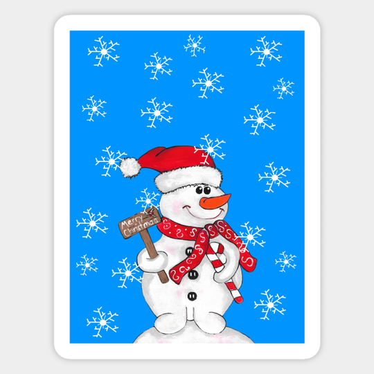 Snow Day For A Snowman - Happy Holidays - Sticker