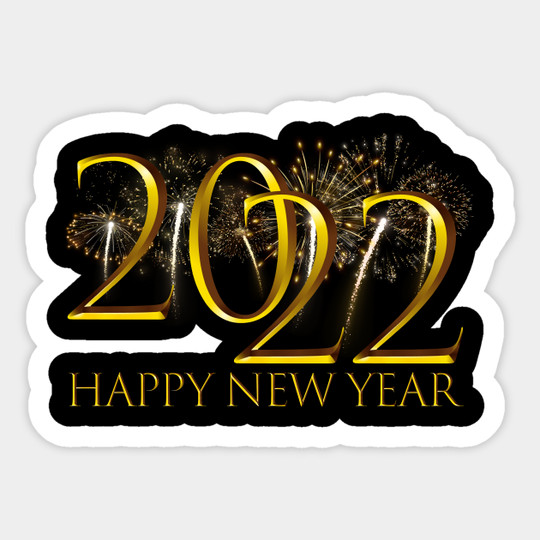 Happy New Year 2022 New Years Eve Party Supplies - Happy New Year 2022 - Sticker