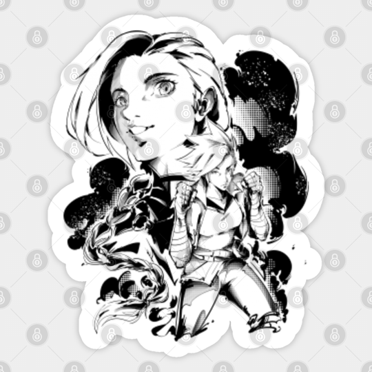 Video Game Girls Sticker ink version - Arcane - Sticker