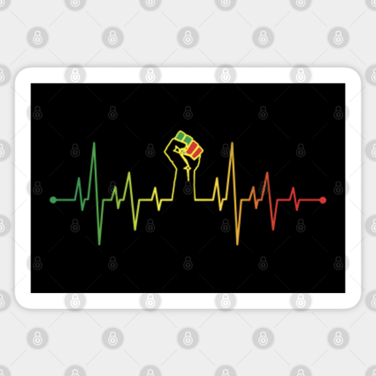 Black Power Heartbeat - Black Power - Sticker