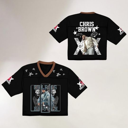 Chris Brown Breezy Bowl Crop Top Baseball Jersey Mesh | Breezy Bowl XX 2025 Shirt | Concert Outfit | Breezy Bowl| Out Fit Fans