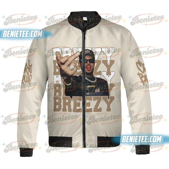 Retro Chris Brown Concert 2025 Jacket For Men, Breezy Bowl XX Tour Bomber Jacket, Music Tour Y2k Streetwear Jacket