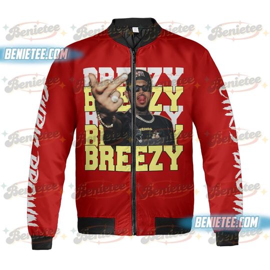 Vintage Chris Brown Concert 2025 Jacket For Men, Breezy Bowl XX Tour Bomber Jacket, Music Tour Y2k Streetwear Jacket, Chris Brown Fan