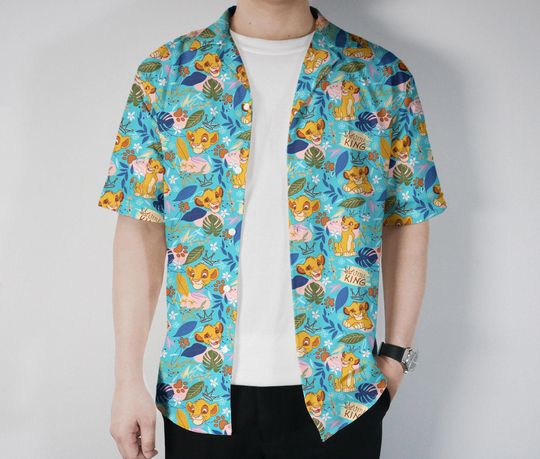 Simba Hawaiian Shirt Summer Tropical Hawaii Set Summer Beach Short Family Hawaii Short