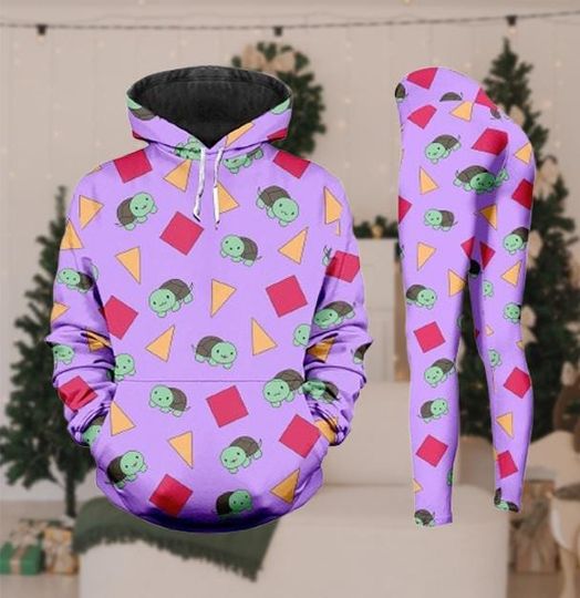 Zoey Cosplay Hoodie Legging, Kpop Demon Hunters Women Legging, Zoey Huntrix Cosplay Hoodie, Turtle Pattern Beach Silk, Pjs Gift For Her