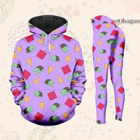 Zoey Cosplay Hoodie Legging, Kpop Demon Hunters Women Legging, Zoey Huntrix Cosplay Hoodie, Turtle Pattern Beach Silk, Pjs Gift For Her