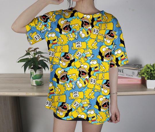 The Simpsons T-Shirt, Funny Cartoon Family Shirt, Colorful Vacation Tee