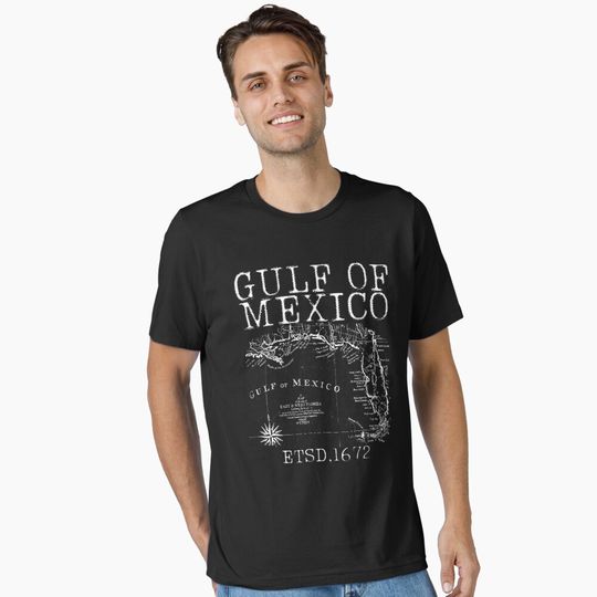 America Funny Gulf Of Mexico Flag Map Essential T-Shirt