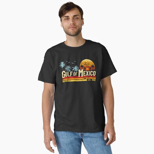 Retro Gulf of Mexico Forever Est. 1550 Anti Trump Gulf of America Classic T-Shirt