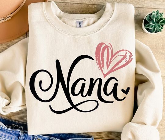 Grandma Heart for Sweatshirts, Custom name for Sweatshirt