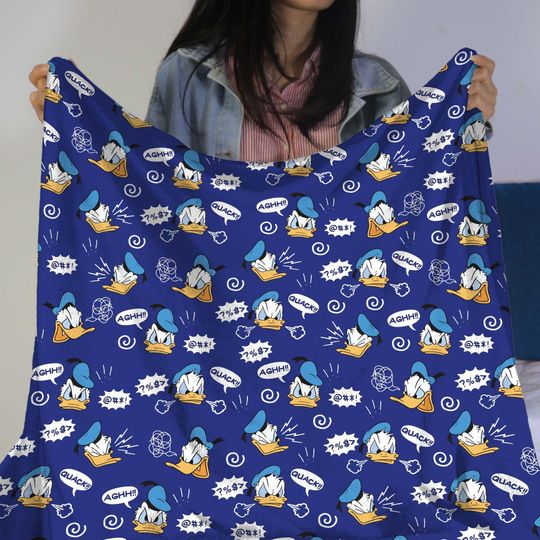 Funny Donald Duck Blanket - Soft Cozy Cartoon Throw for Kids & Fans