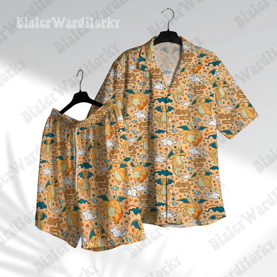 Dragon Water Type Hawaiian Shirt Aloha Shirt Anime Hawaiian Shirt