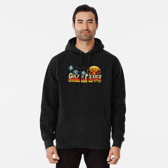 Retro Gulf of Mexico Forever Est. 1550 Anti Trump Gulf of America Pullover Hoodie