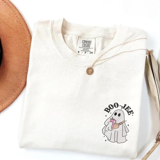 Embroidered Halloween Ghost Shirt, Cute Boo Jee Shirt, Boo Shirt, Spooky Ghost Shirt