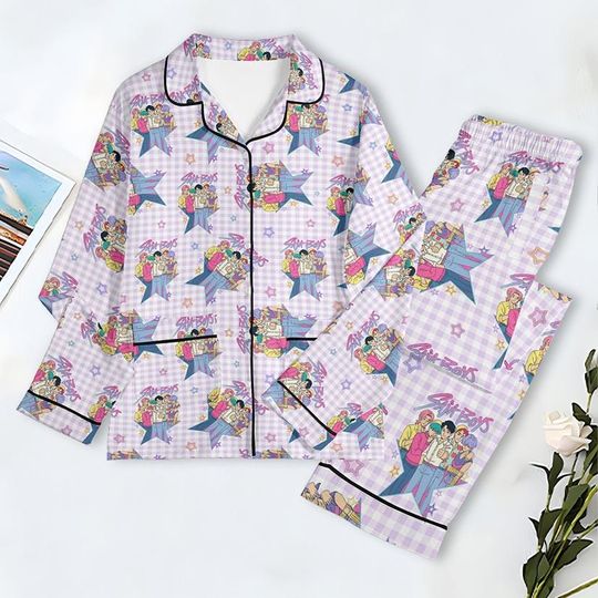 Saja Boys Pajama Set, Demon Hunters Pajama Set, Kpop Demon Hunters Pajamas, Music Sleepwear, Kpop Hunters Pajama Set, Huntrix Fan Gift