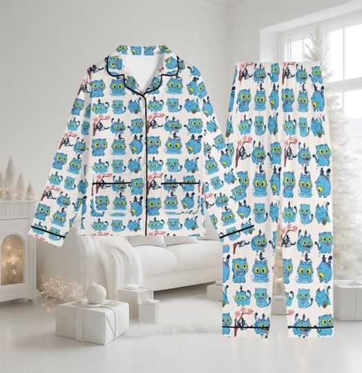 Derpy Tiger Pajama Set, Demon Hunters Pajama Set, Kpop Demon Hunters Pajamas, Music Sleepwear, Kpop Hunters Pajama Set, Huntrix Fan Gift