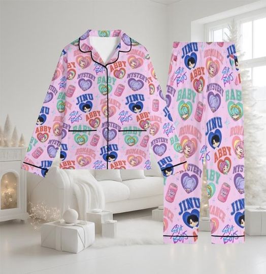 Saja Boys Pajama Set, Demon Hunters Pajama Set, Kpop Demon Hunters Pajamas, Music Sleepwear, Kpop Hunters Pajama Set, Huntrix Fan Gift