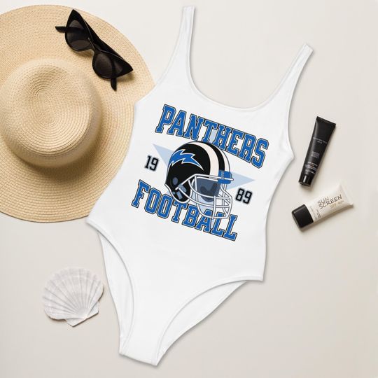 Panthers Football Swimsuit, Team Swimwear, Sports Swimwear