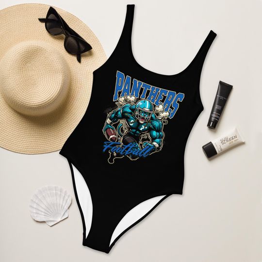 Panthers Football Swimsuit, Team Swimwear, Sports Swimwear