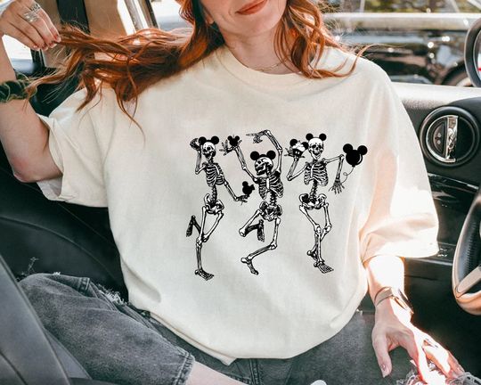 Dancing Skeleton Spooky Season Halloween T-Shirt, Halloween Skeleton Tee