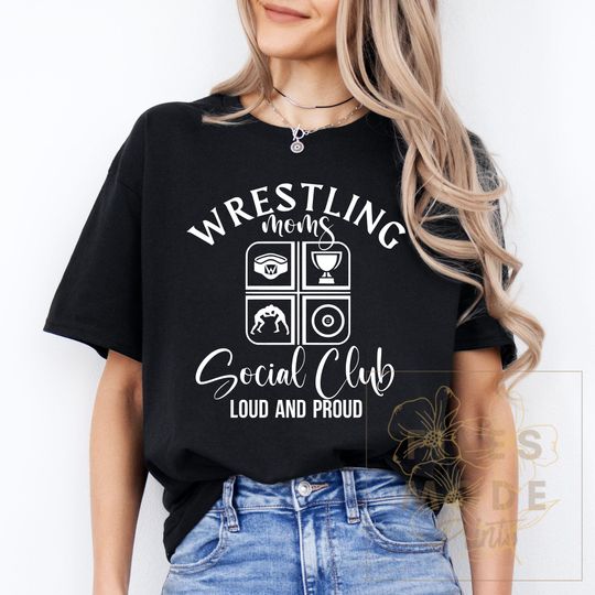 Wrestling Moms Soociial Clubb Tee, Wrestling Mom Shirt, Proud Wrestling Mom T-Shirt