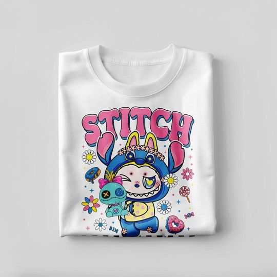 Cute Labubu-Inspired Stitch Kawaii T-Shirt