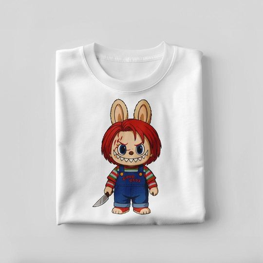 Chucky Labubu Halloween Shirt - Creepy Cute Horror Character Graphic Tee