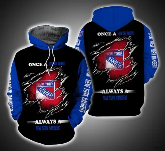 New York Rangers 3D Hoodie, Christmas Gift For Hockey