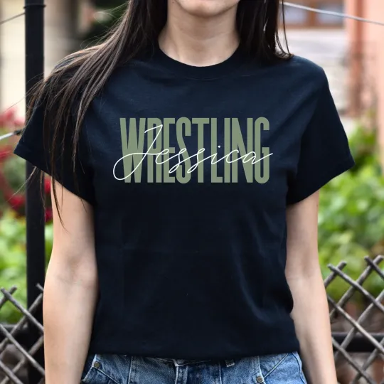 Wrestling T-Shirt gift wrestling lover Wrestler mama Customized Unisex tee Black
